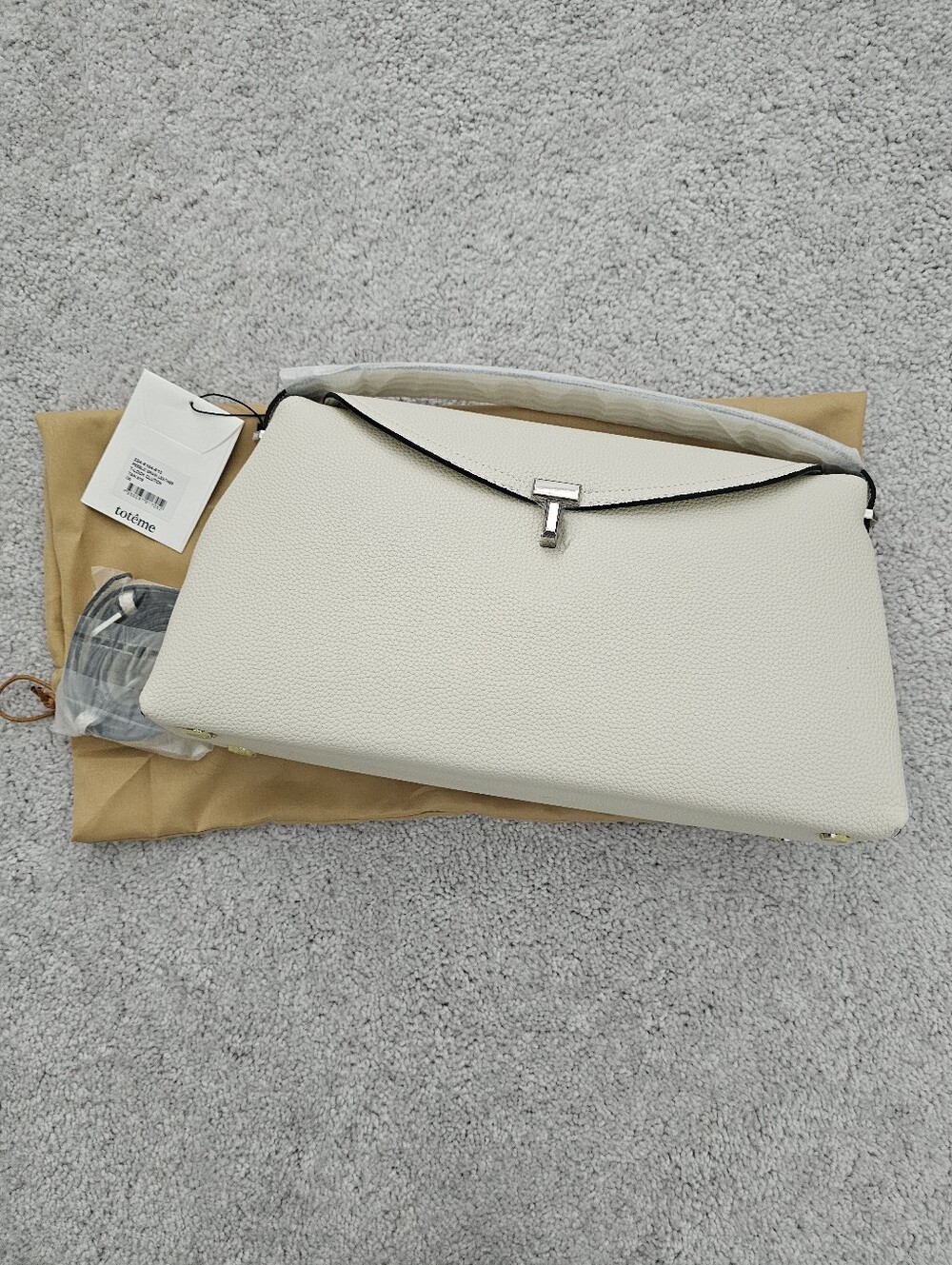 NWT Large Leather T Clutch With Adjustable Straps